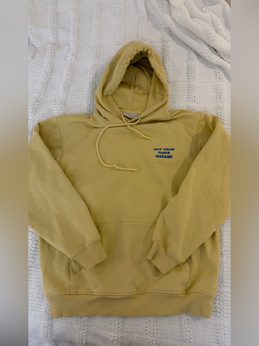EUC Drole de Monsieur Not From Paris Madame Men's Mustard Hoodie - Medium